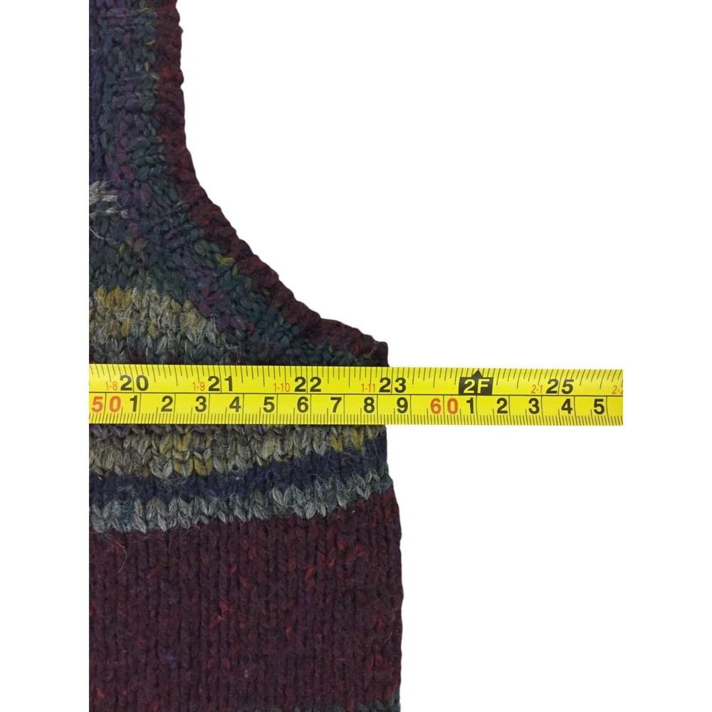 St. John Bay Full Zip Vest Sweater Mens XL Multicolor Stripe Knit Sleeveless Vtg - Picture 5 of 7